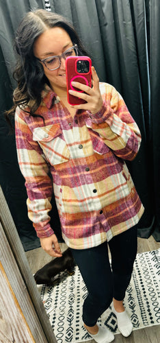 Norah Plaid Shacket (Sunset plaid