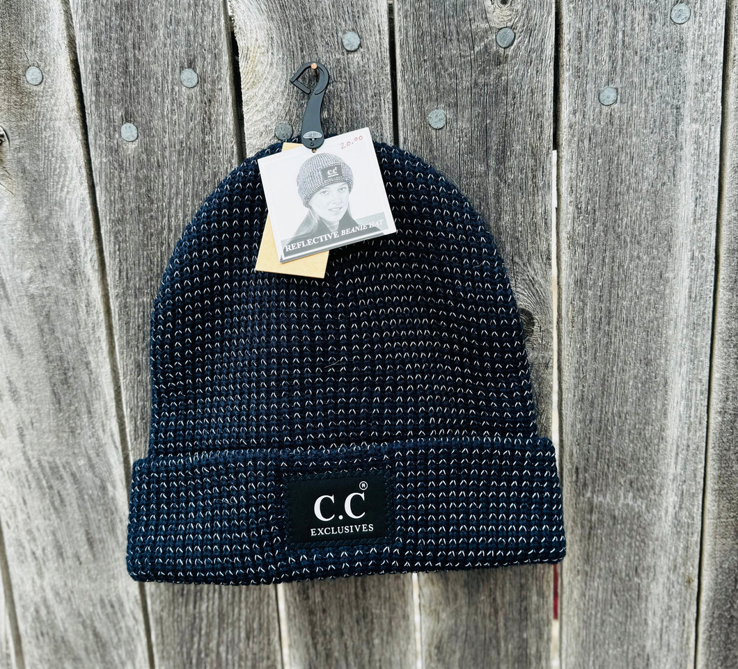 Navy Reflective Beanie