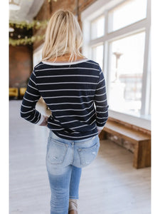 Lennon Striped Contrast Long Sleeve Top