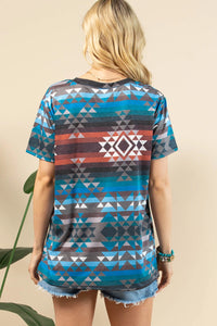 DORA Aztec Print Short Sleeve