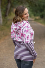 Load image into Gallery viewer, Hailey Pullover Hoodie - Pink Floral and Stripes