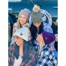 Load image into Gallery viewer, Chunky Braided Cable Knit Fur Pom C.C Beanie HAT7384