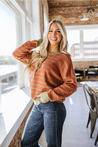 Ginny Striped Drop Shoulder Sweater