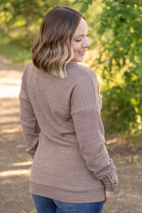 Brittney Button Sweater - Mocha