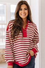 Load image into Gallery viewer, Calen Striped Collared V-Neck Top