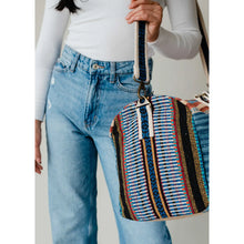 Load image into Gallery viewer, Blue paisley Aztec Duffel