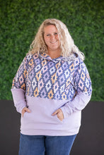 Load image into Gallery viewer, Hailey Pullover Hoodie - Lavender and Dark Geometric