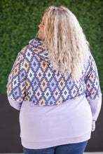 Load image into Gallery viewer, Hailey Pullover Hoodie - Lavender and Dark Geometric