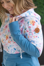 Load image into Gallery viewer, Hailey Pullover Hoodie - Watercolor Floral + Blue