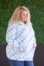 Load image into Gallery viewer, Hailey Pullover Hoodie - Blue and Mint Checker MM EXCLUSIVE