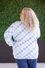 Load image into Gallery viewer, Hailey Pullover Hoodie - Blue and Mint Checker MM EXCLUSIVE