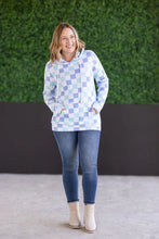 Load image into Gallery viewer, Hailey Pullover Hoodie - Blue and Mint Checker MM EXCLUSIVE