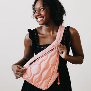 STRIDING THROUGH PHILLY PUFFER SLING BAG & BACKPACK